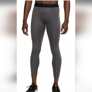 Nike Dri-FIT Pro Tight Gray Black Cropped Fit Athletic Training Size M Men’s